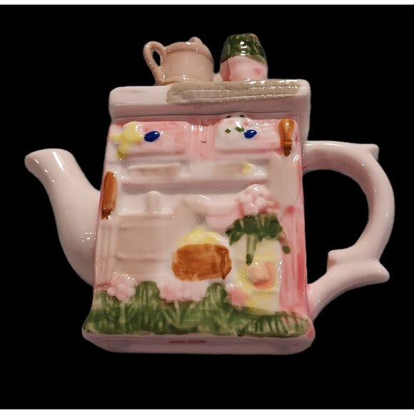 Tea Pot Mini Gardening Theme Ceramic Watering Can Cottage Core Plants - Picture 5 of 9